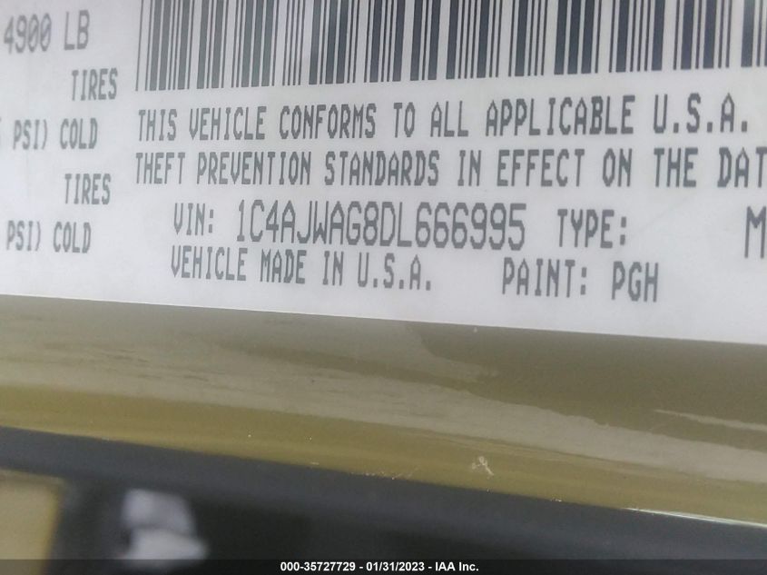 2013 JEEP WRANGLER SPORT 1C4AJWAG8DL666995
