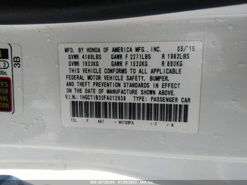 2015 HONDA ACCORD COUPE LX-S - 1HGCT1B30FA012638