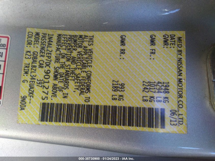 2013 NISSAN ALTIMA 2.5 S - 1N4AL2EP7DC901275