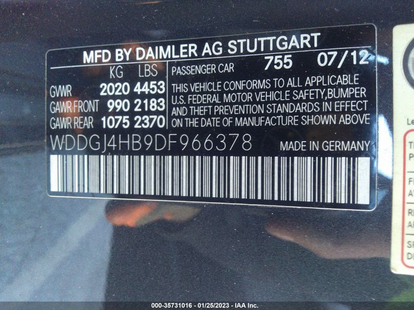 2013 MERCEDES-BENZ C-CLASS C 250 WDDGJ4HB9DF966378
