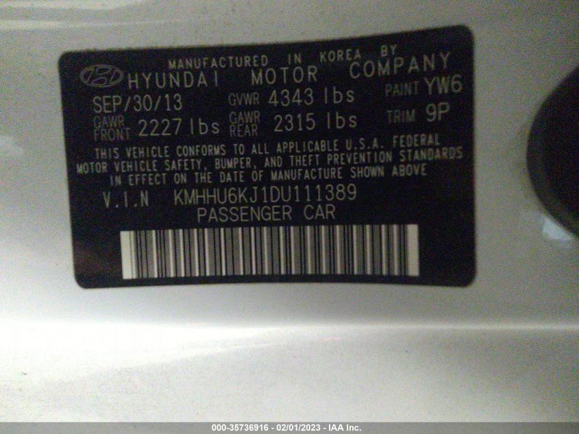 2013 HYUNDAI GENESIS COUPE 3.8 TRACK KMHHU6KJ1DU111389