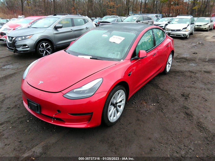 VIN 5YJ3E1EB1NF190432 2022 TESLA MODEL 3 LONG RANGE