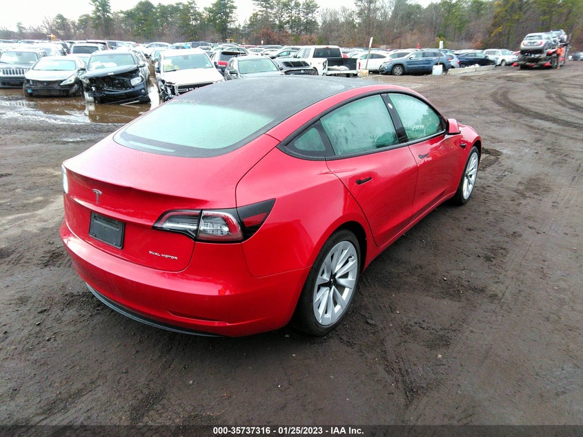 VIN 5YJ3E1EB1NF190432 2022 TESLA MODEL 3 LONG RANGE