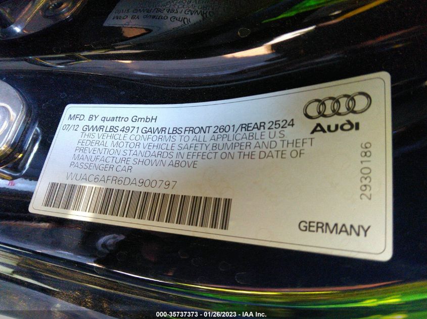 2013 AUDI RS 5 WUAC6AFR6DA900797