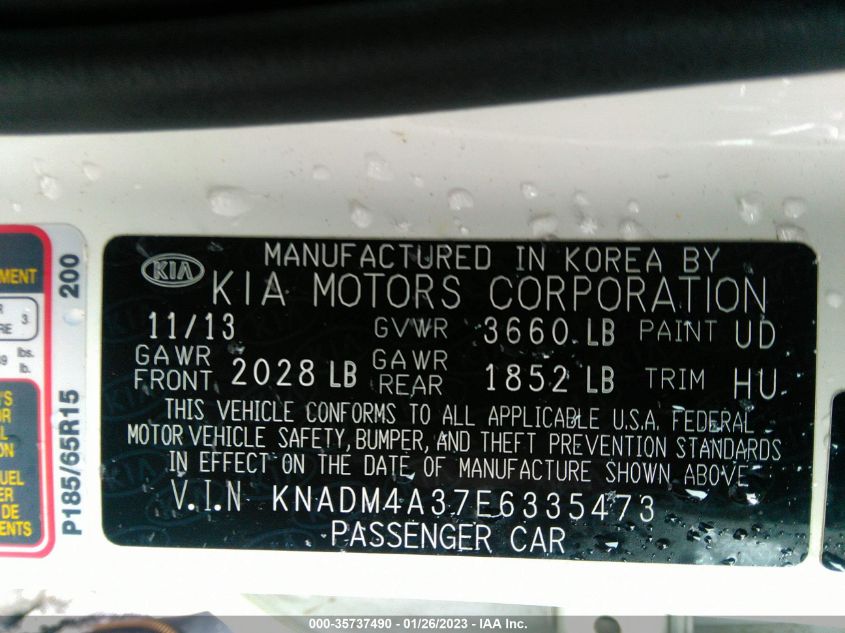 2014 KIA RIO LX - KNADM4A37E6335473