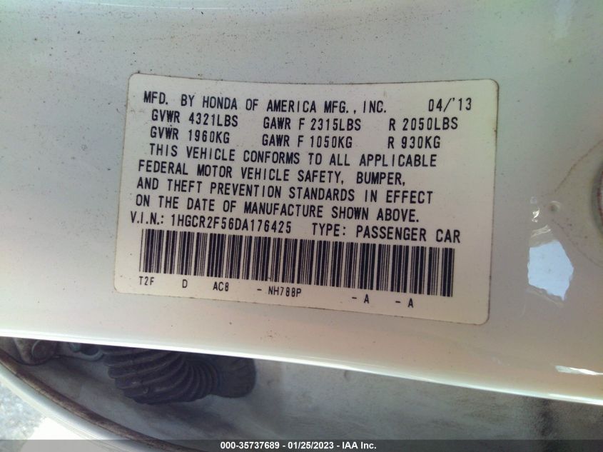 2013 HONDA ACCORD SDN SPORT 1HGCR2F56DA176425