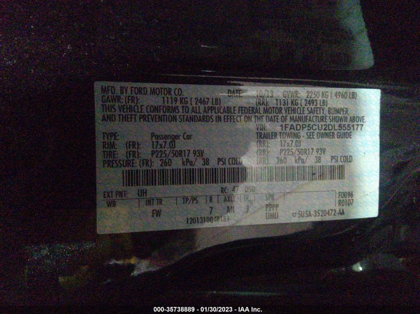 2013 FORD C-MAX ENERGI SEL 1FADP5CU2DL555177