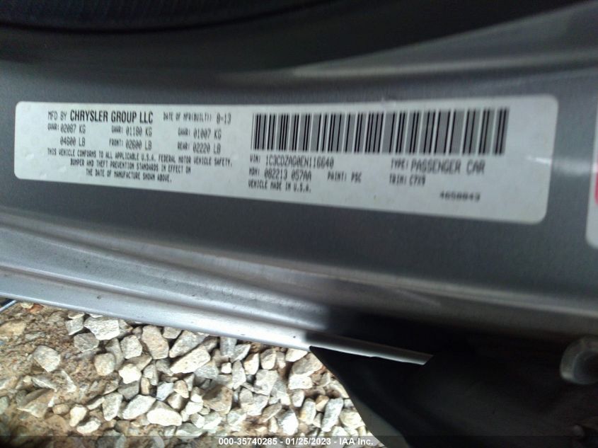 2014 DODGE AVENGER SE 1C3CDZAG0EN116640