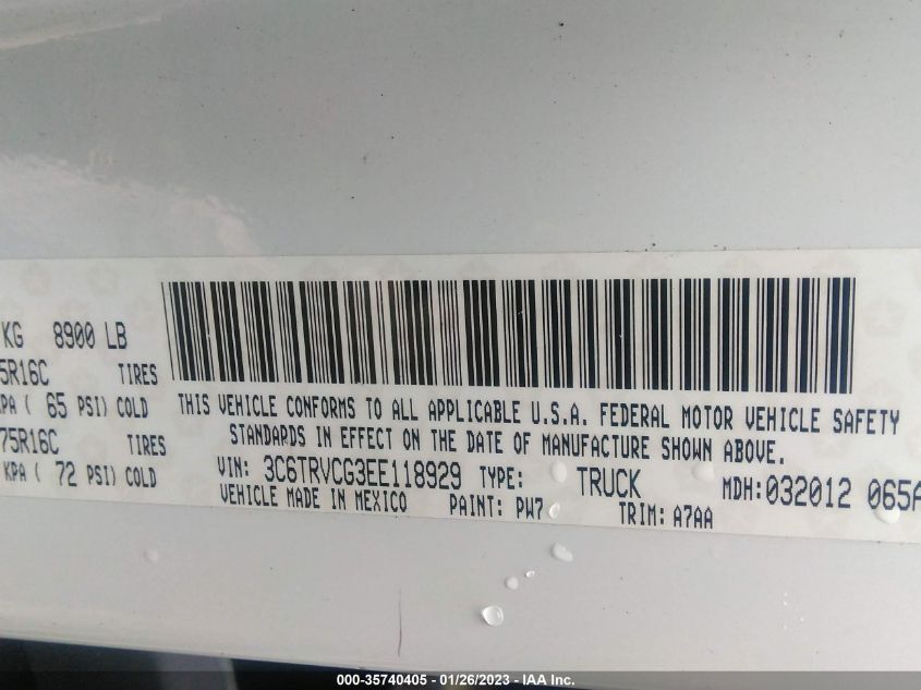 2014 RAM PROMASTER 3C6TRVCG3EE118929