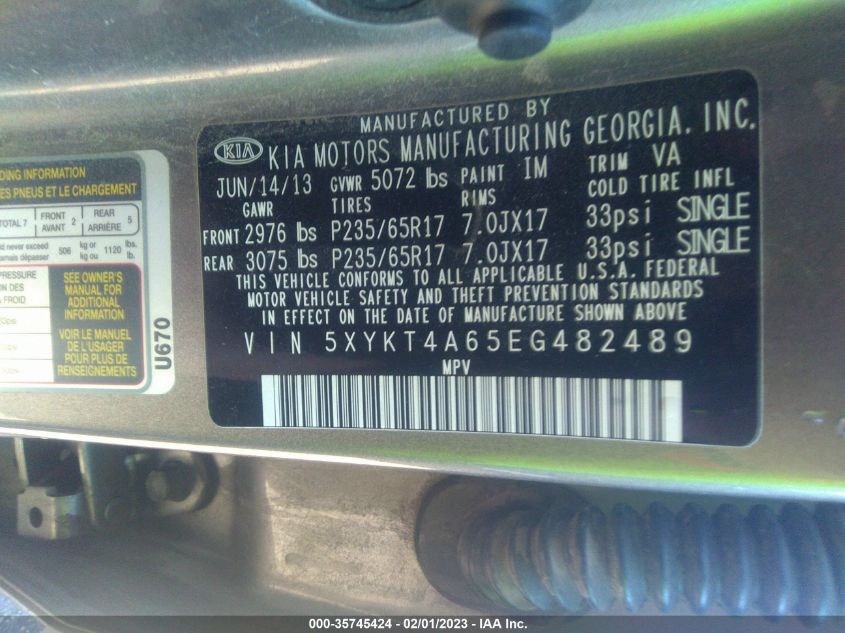 2014 KIA SORENTO LX - 5XYKT4A65EG482489