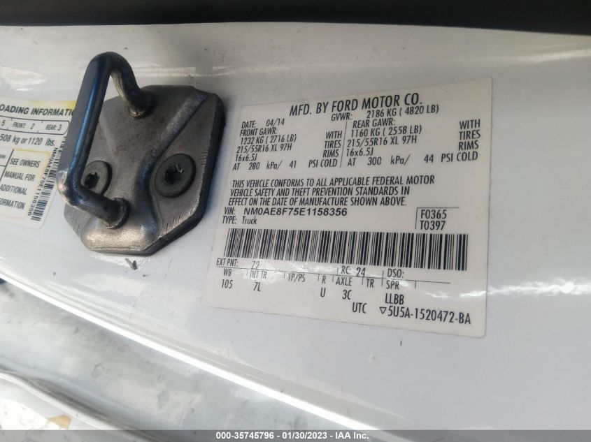 2014 FORD TRANSIT CONNECT WAGON XLT NM0AE8F75E1158356