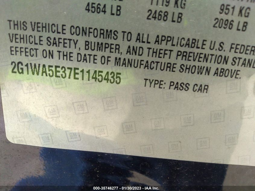 2014 CHEVROLET IMPALA LIMITED LS - 2G1WA5E37E1145435