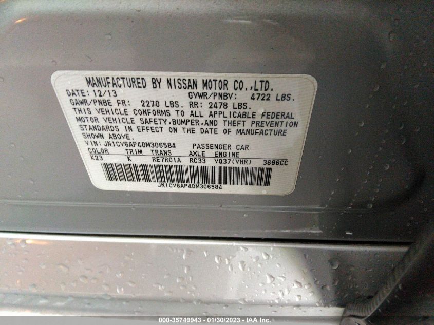 2013 INFINITI G37 SEDAN JOURNEY - JN1CV6AP4DM306584