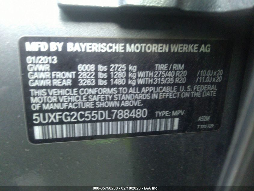 2013 BMW X6 XDRIVE35I 5UXFG2C55DL788480