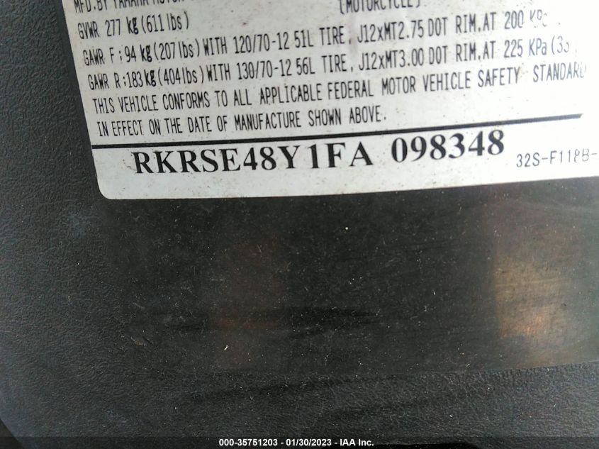 2015 YAMAHA YW125 RKRSE48Y1FA098348