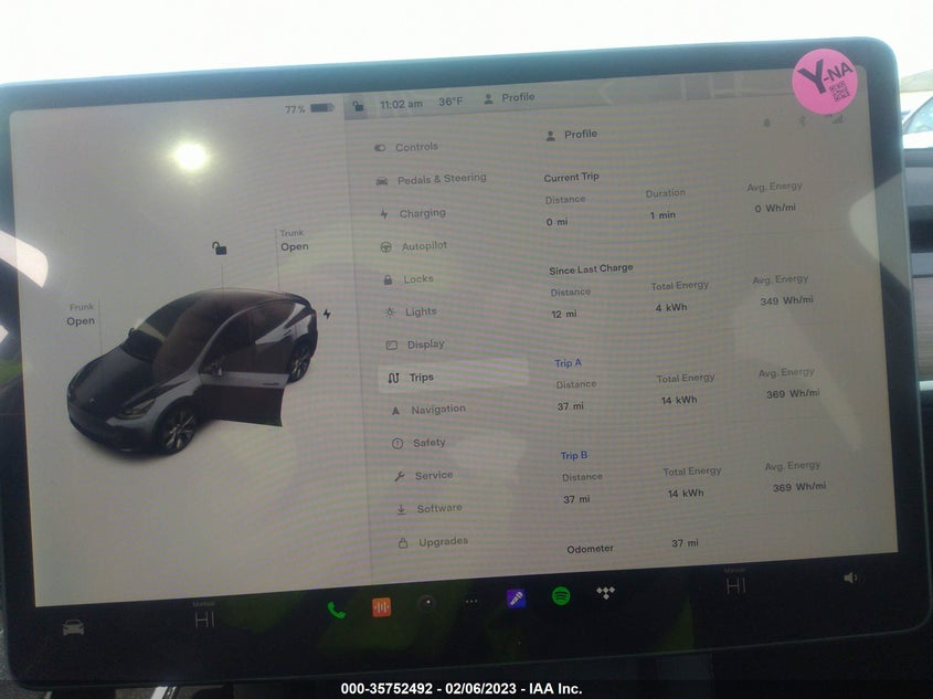 VIN 7SAYGDEE9PF615882 2023 TESLA MODEL Y LONG RANGE