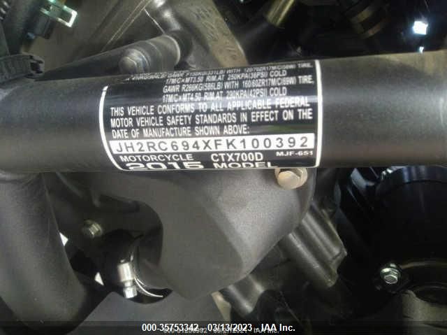 2015 HONDA CTX700 D JH2RC694XFK100392