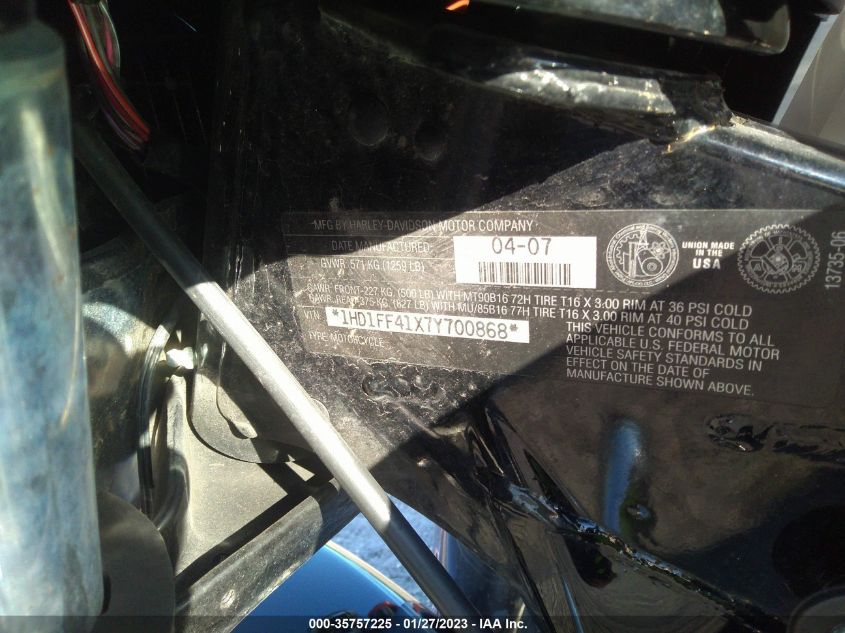 2007 HARLEY-DAVIDSON FLHT CLASSIC 1HD1FF41X7Y700868
