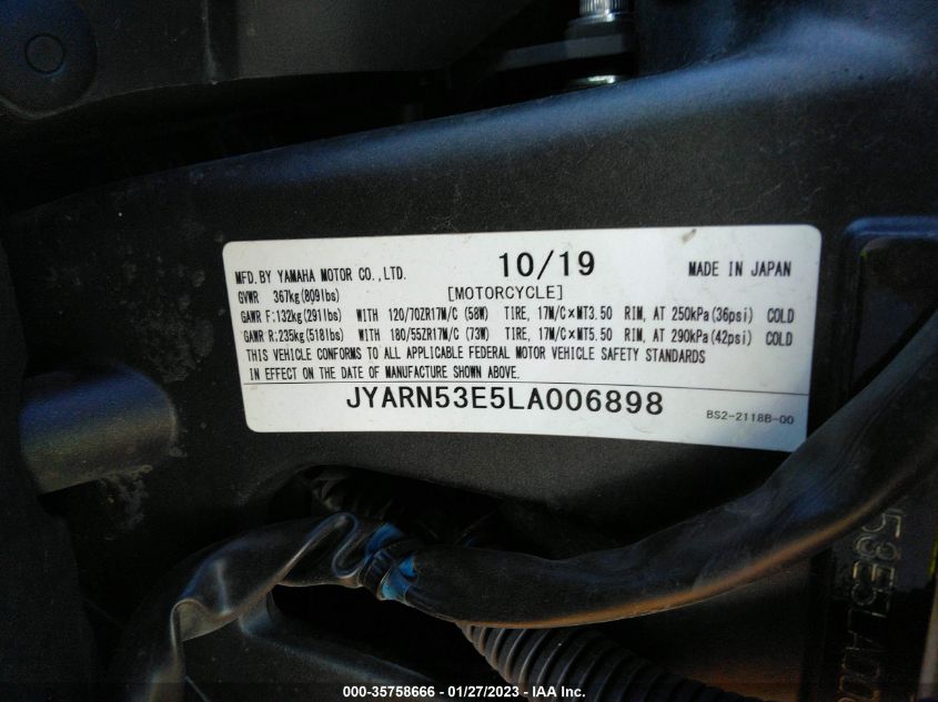 2020 YAMAHA MT09 JYARN53E5LA006898
