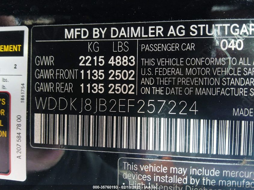 2014 MERCEDES-BENZ E-CLASS E 350 - WDDKJ8JB2EF257224