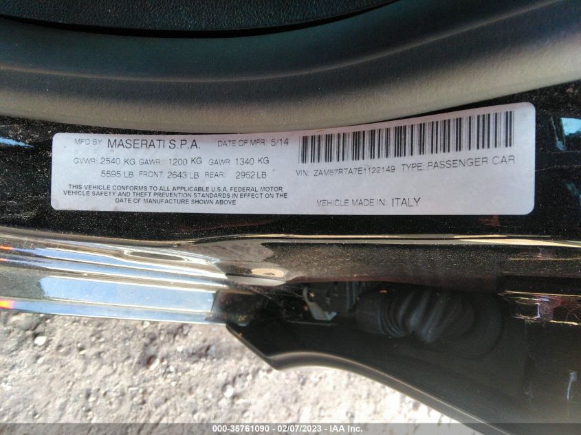 2014 MASERATI GHIBLI S Q4 ZAM57RTA7E1122149