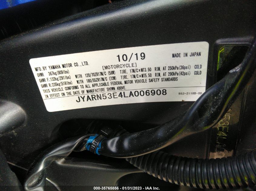 2020 YAMAHA MT09 JYARN53E4LA006908