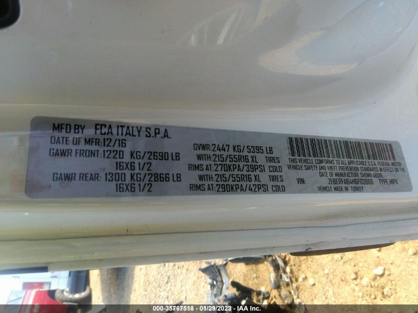 2017 RAM PROMASTER CITY TRADESMAN - ZFBERFAB4H6F00868