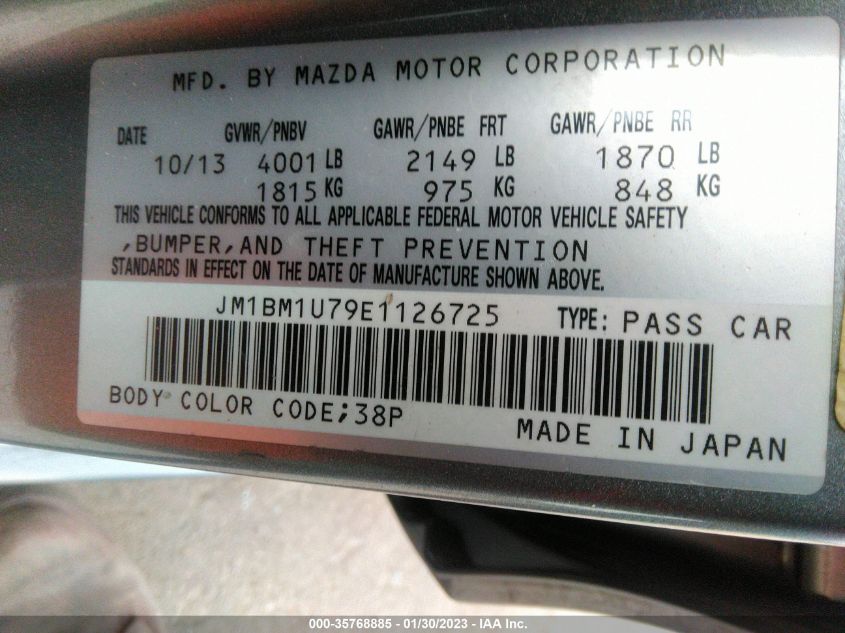 2014 MAZDA MAZDA3 I SPORT - JM1BM1U79E1126725