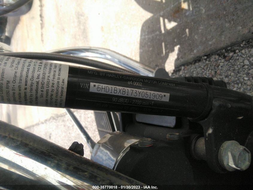 2003 HARLEY-DAVIDSON FLSTFI 5HD1BXB173Y051909