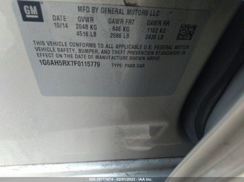 2015 CADILLAC ATS SEDAN LUXURY AWD 1G6AH5RX7F0115779