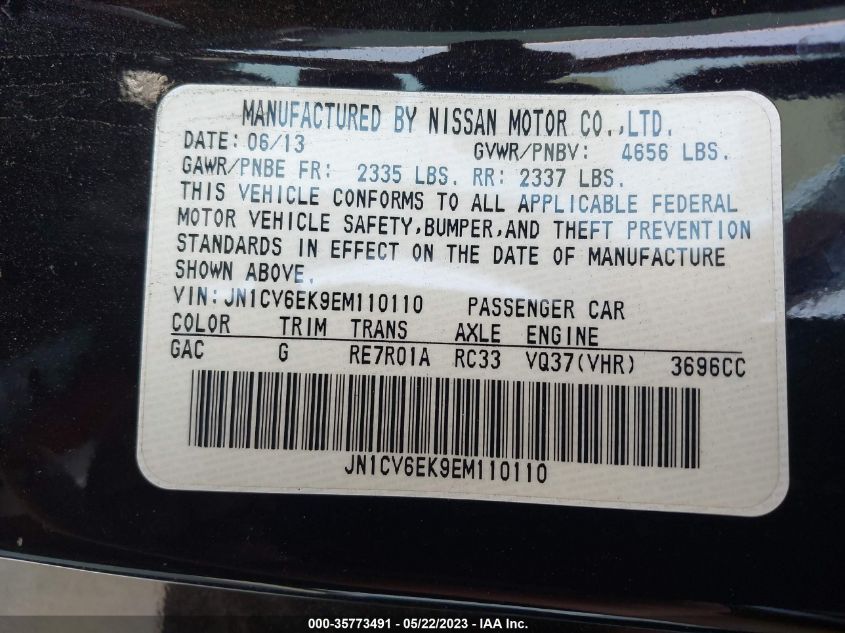 2014 INFINITI Q60 COUPE IPL - JN1CV6EK9EM110110
