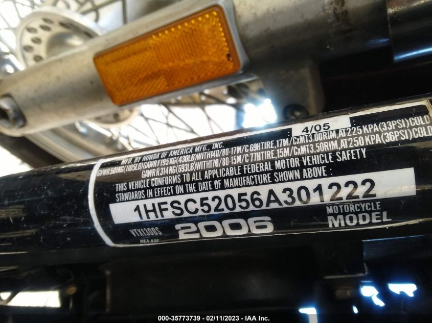 2006 HONDA VT1300 S 1HFSC52056A301222