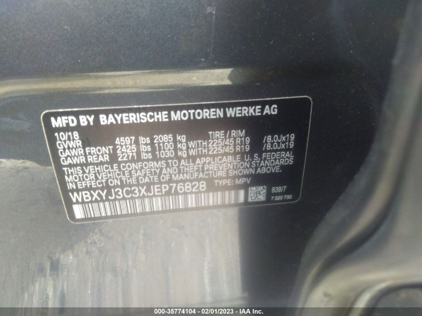 2018 BMW X2 SDRIVE28I - WBXYJ3C3XJEP76828