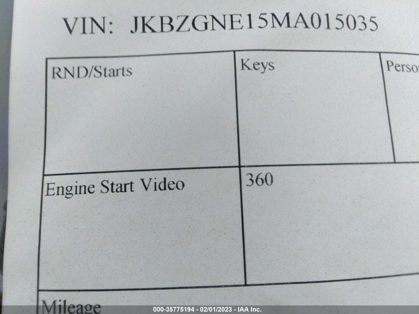 2021 KAWASAKI ZG1400 E JKBZGNE15MA015035