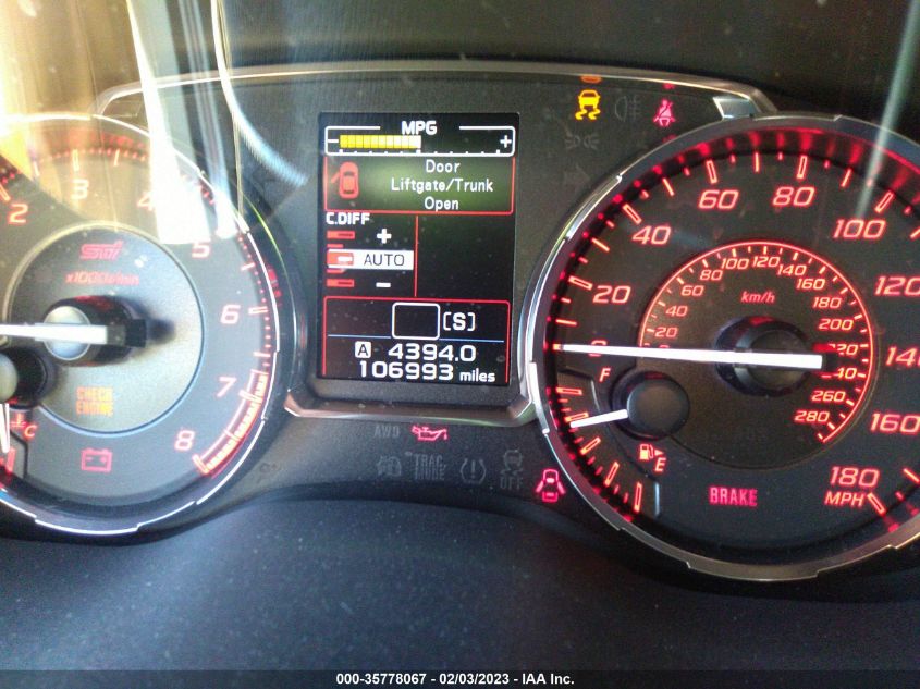 2015 SUBARU WRX STI LIMITED JF1VA2S66F9833229
