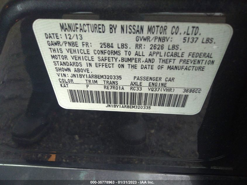 2014 INFINITI Q70 JN1BY1AR8EM320335