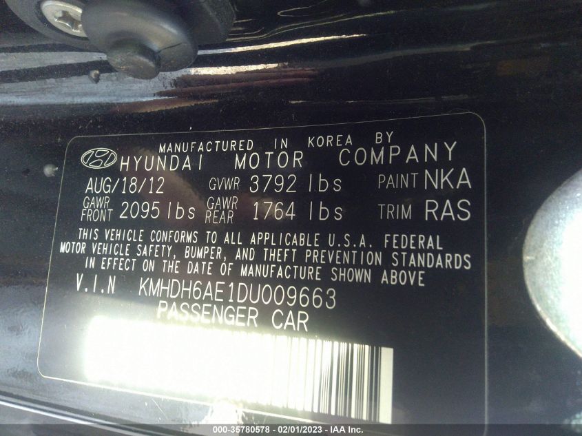 2013 HYUNDAI ELANTRA COUPE GS KMHDH6AE1DU009663