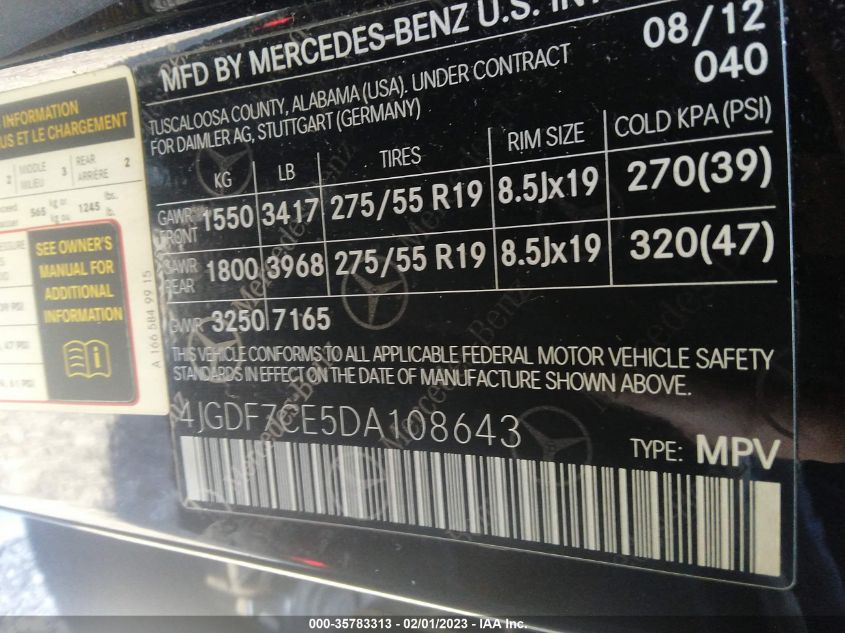 2013 MERCEDES-BENZ GL-CLASS GL 450 - 4JGDF7CE5DA108643