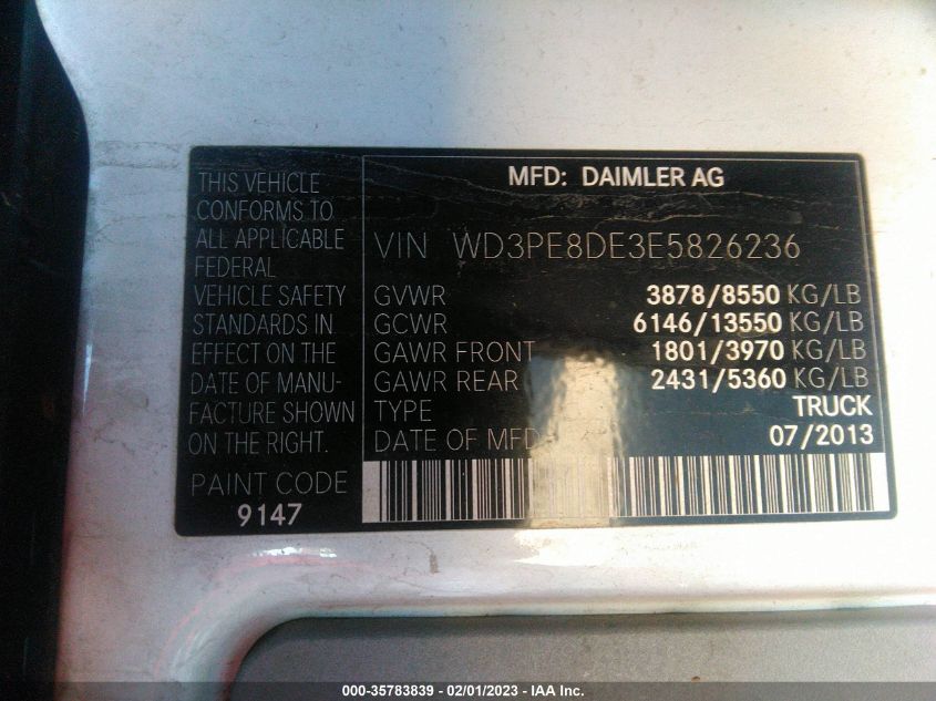 2014 MERCEDES-BENZ SPRINTER CARGO VANS WD3PE8DE3E5826236