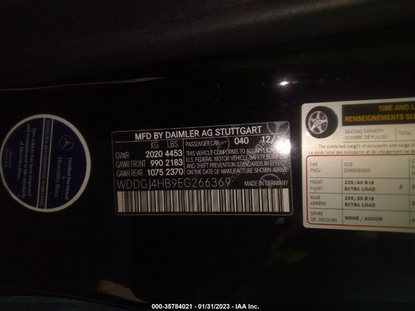 2014 MERCEDES-BENZ C 250 WDDGJ4HB9EG266369