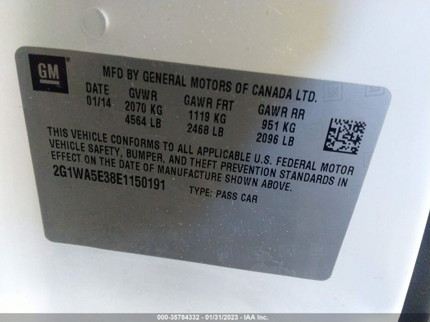 2014 CHEVROLET IMPALA LIMITED LS - 2G1WA5E38E1150191