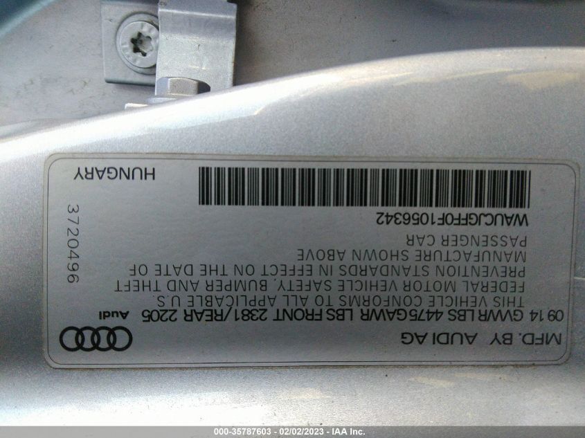 VIN WAUCJGFF0F1056342 2015 AUDI A3 no.9