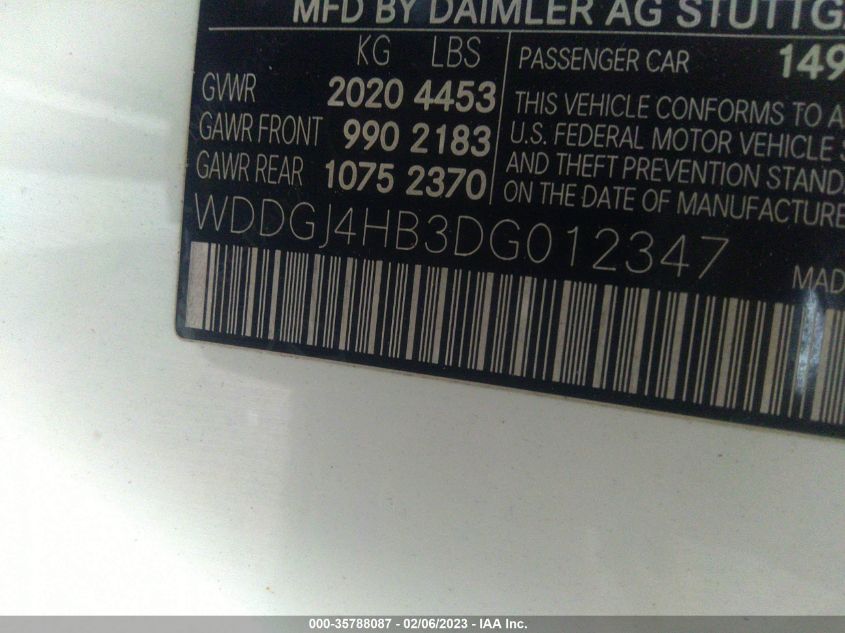 2013 MERCEDES-BENZ C 250 WDDGJ4HB3DG012347
