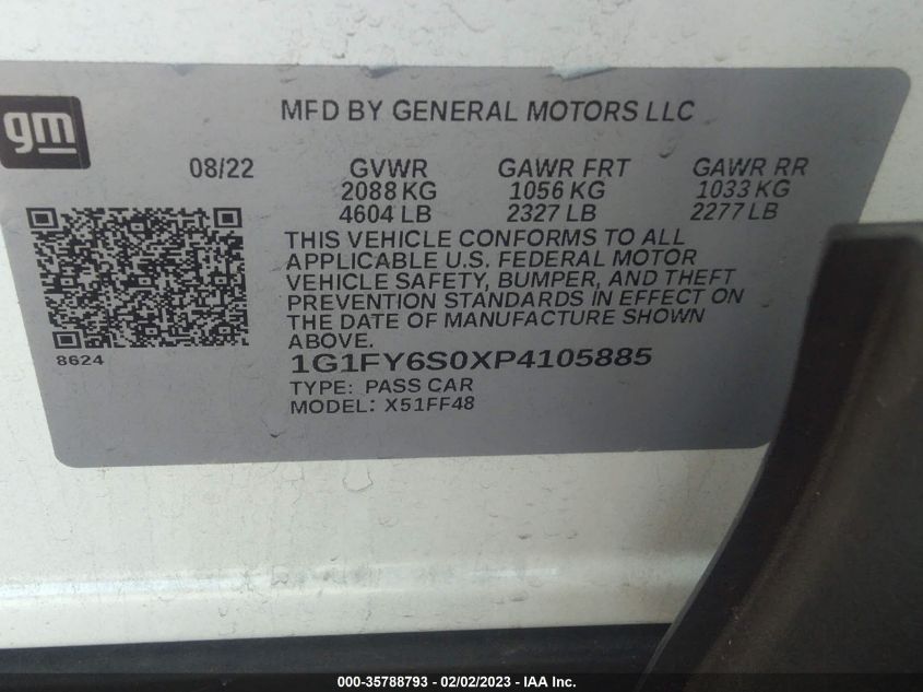 2023 CHEVROLET BOLT EUV LT 1G1FY6S0XP4105885