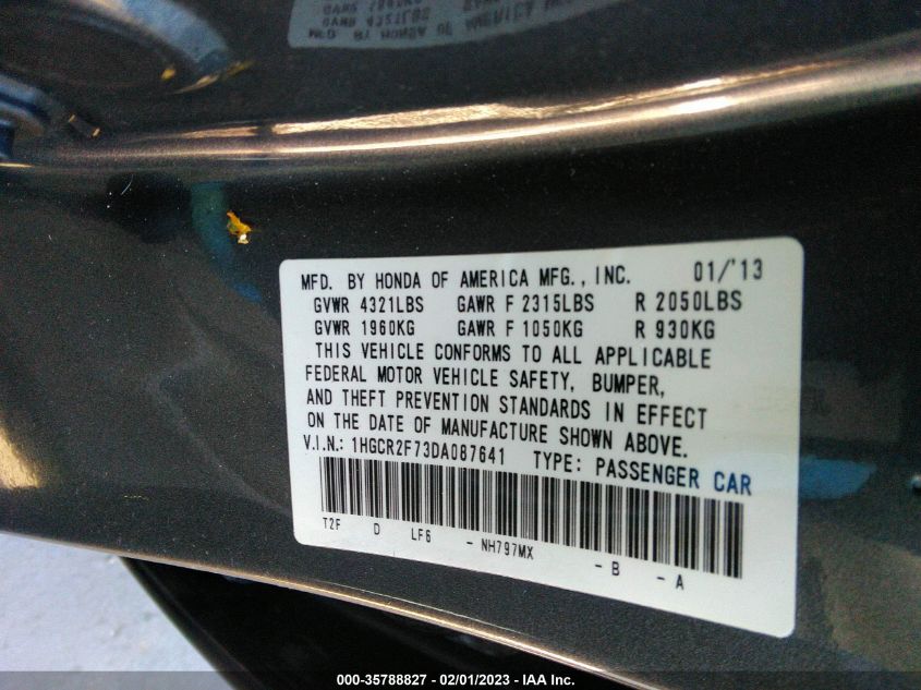 2013 HONDA ACCORD SDN EX 1HGCR2F73DA087641