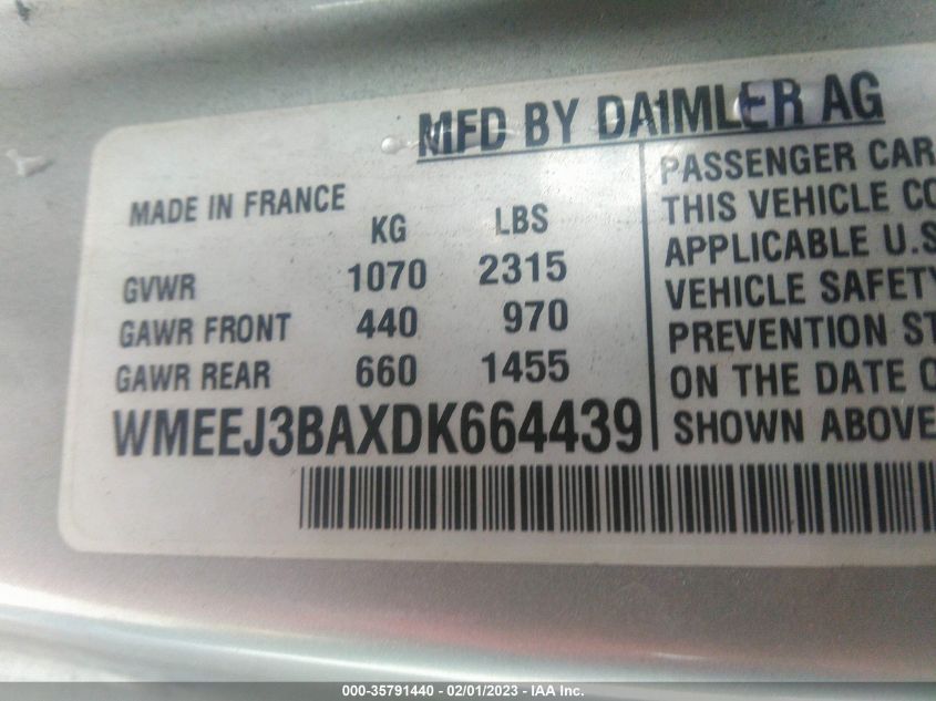 2013 SMART FORTWO PURE/PASSION - WMEEJ3BAXDK664439