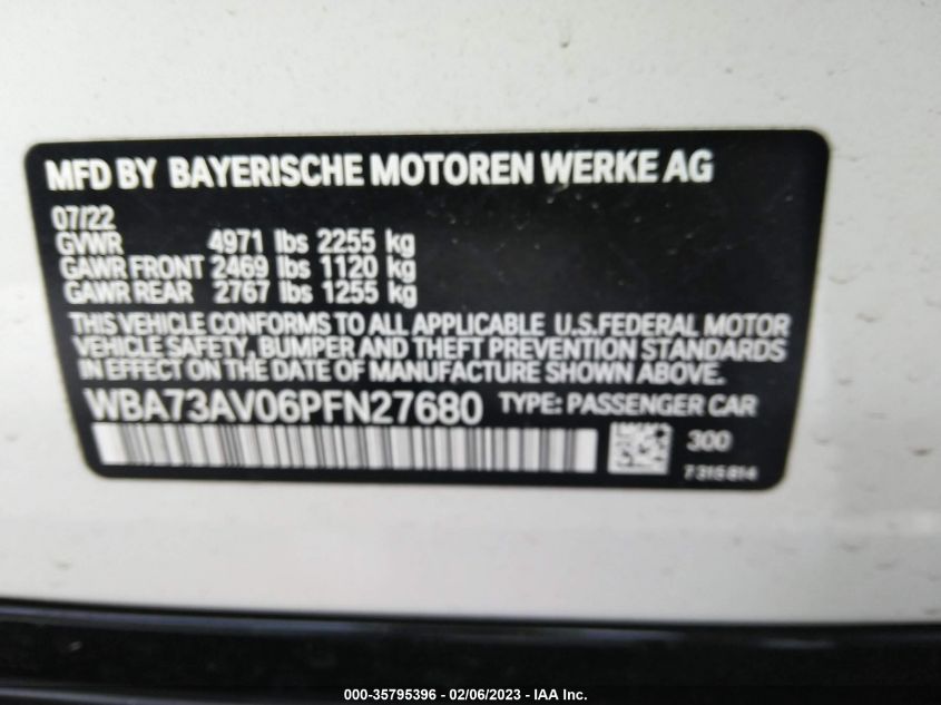 WBA73AV06PFN27680 BMW 4 Series 430I XDRIVE 9