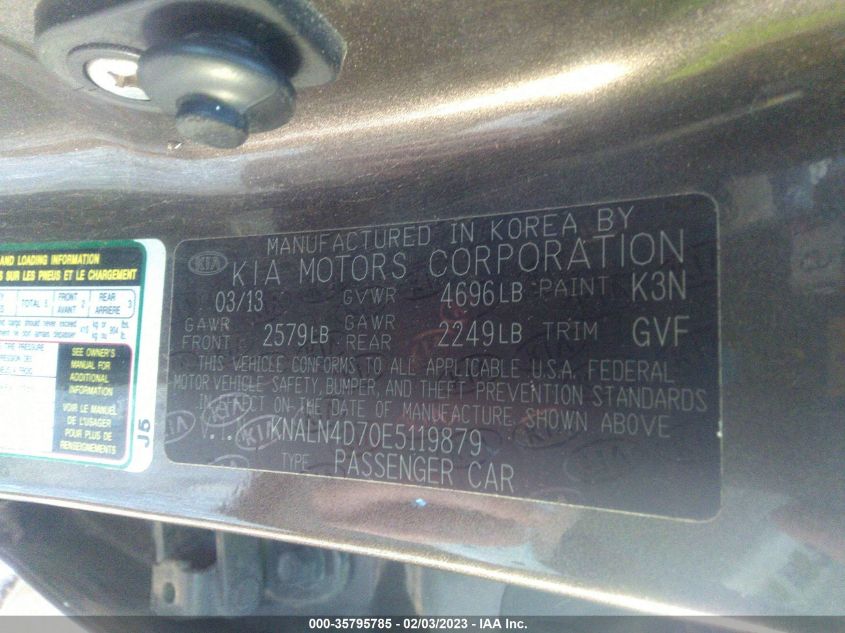 2014 KIA CADENZA PREMIUM - KNALN4D70E5119879