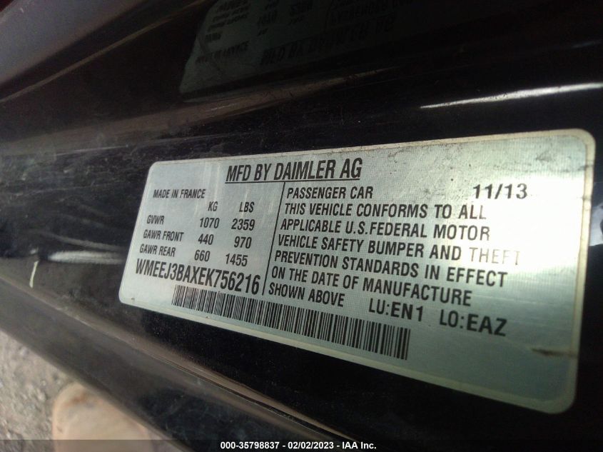 2014 SMART FORTWO PURE/PASSION WMEEJ3BAXEK756216