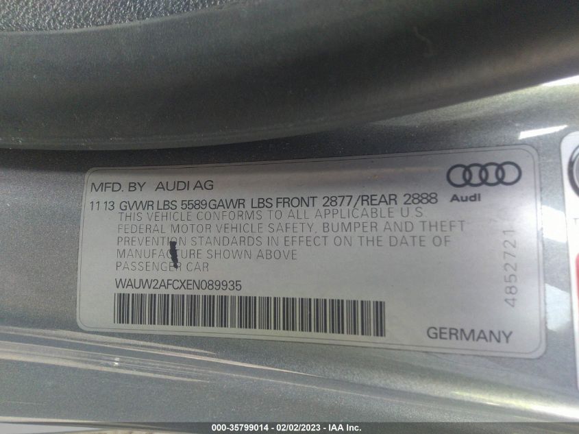 2014 AUDI S7 PRESTIGE - WAUW2AFCXEN089935